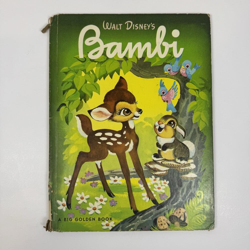 BAMBI Walt Disney 1949 A BIG GOLDEN BOOK Vintage CHILDRENS STORY Golden Press